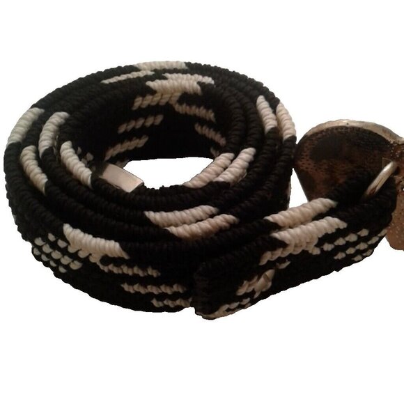 Black Hills Gold Silver Belt Buckle tip woven belt Ornate Floral Heart - Picture 3 of 9